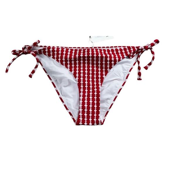 lemlem by Liya Kebede Zala Red String Bikini Bottom Sz XL Adjustable Ties NEW - Picture 3 of 9